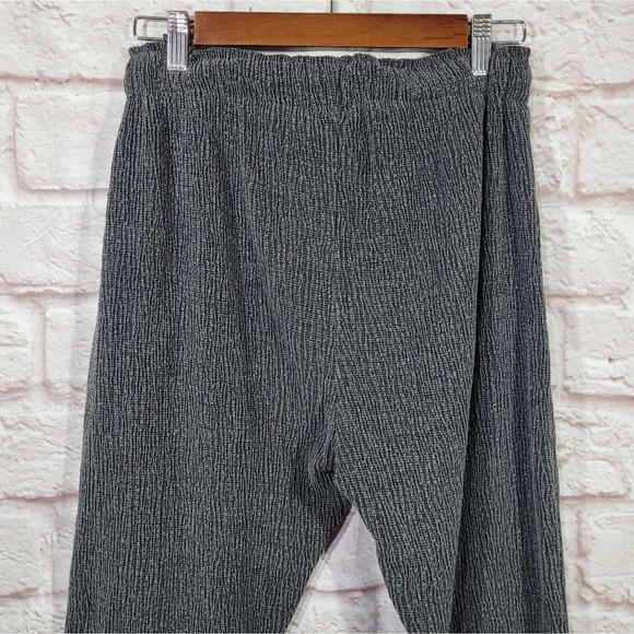 Zara Gray Stripe High Rise Crepe Drawstring Jogger Pants - Picture 5 of 7